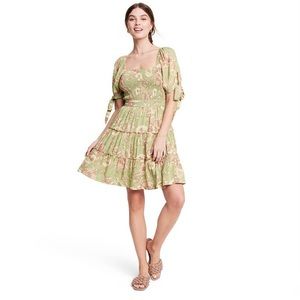 NWT Agua Bendita xTarget Romantic Floral Puff-Sleeve MiniDress-S
